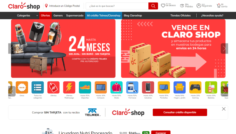 En México el ecommerce de Claroshop es el más fuerte de capital nacional y pertenece al poderoso Grupo Carso