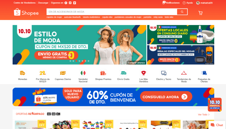 Shopee es un marketplace de Singapur que recientemente ingreso a México en 2021